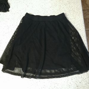 Black fish net skirt